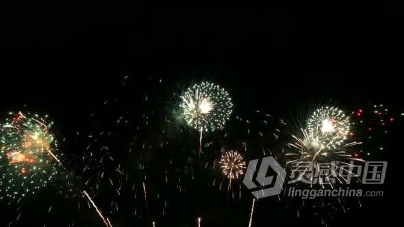 活动庆典新年狂欢派对烟花绽放影视视频素材 Fireworks (Stock Footage)  灵感中国网 www.lingganchina.com