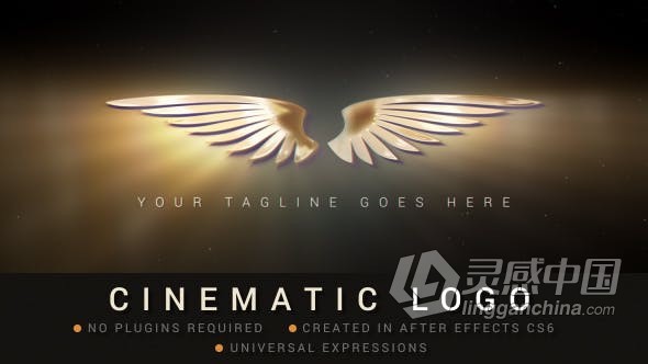 体积光LOGO光发电影标志视频片头动画制作 AE模板 AE工程文件 Cinematic Logo  灵感中国网 www.lingganchina.com