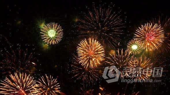 4K五彩斑斓礼花升腾烟花视频素材 Fireworks on Sky Celebration (Stock Footage)  灵感中国网 www.lingganchina.com