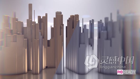 破碎LOGO三维挤压像建筑场面动画金属标志视频片头E3D制作 AE模板 AE工程文件 Shatter Logo V2 Metal  灵感中国网 www.lingganchina.com