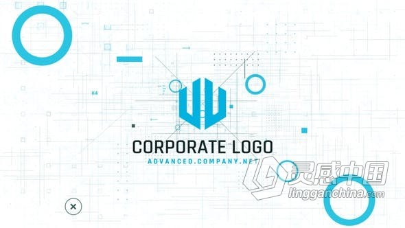 智能技术数据信息现代企业公司宣传片头LOGO动画 AE模板 AE工程文件 Modern Logo Corporate  灵感中国网 www.lingganchina.com