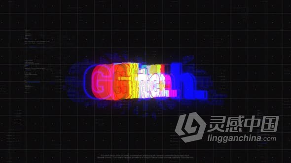 赛博朋克变形Glitch标志Logo标题故障效果技术片头 AE模板 AE工程文件 Glitch Cyberpunk Logo  灵感中国网 www.lingganchina.com