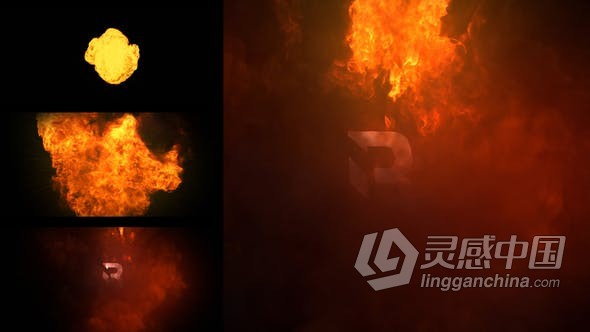 4K史诗大气火球爆炸火热燃烧烟尘标志LOGO动画 AE模板 AE工程文件 Fire Logo Reveal  灵感中国网 www.lingganchina.com