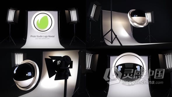 摄影棚摄影工作室照相馆标志LOGO片头 AE模板 AE工程文件 Photo Studio Logo Reveal  灵感中国网 www.lingganchina.com