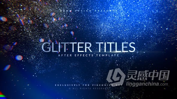 华丽粒子闪耀场景文字介绍动画明星照片开场片头 AE模板 AE工程文件 Awards Titles | Glitter  灵感中国网 www.lingganchina.com