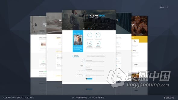 干净整洁网站页面设计SEO主题展示宣传片公司发展服务视频解释动画AE模板PR模板工程文件 Website Presentation v.3  灵感中国网 www.lingganchina.com
