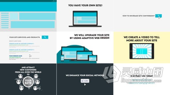 互联网SEO搜索引擎服务介绍产品推广图形动画介绍视频效果制作 AE模板 AE工程文件 SEO Promotion  灵感中国网 www.lingganchina.com