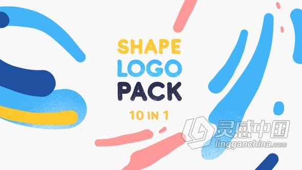 10套实用动感抽象卡通图形动画LOGO片头 AE模板 AE工程文件 Logo Animations Bundle 10 in 1  灵感中国网 www.lingganchina.com