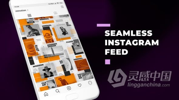 社交媒体小视频介绍品牌动态信息资料效果动画 AE模板 AE工程文件 Seamless Instagram Feed  灵感中国网 www.lingganchina.com