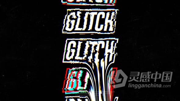 RGB分离故障动画标志视频片头 AE模板 AE工程文件 Glitch Logotype  灵感中国网 www.lingganchina.com