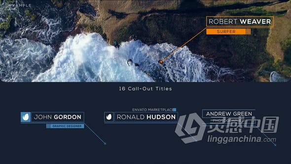 16款呼出线条标注文字标题视频字幕 AE模板 AE工程文件 16 Call-Out Titles  灵感中国网 www.lingganchina.com