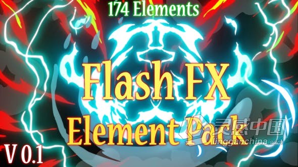 174卡通合成图形元素动画效果视频制作 AE模板 AE工程文件 Flash Fx Element Pack V01  灵感中国网 www.lingganchina.com