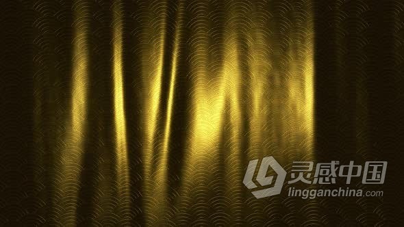 中国风格装饰图案金色织物纹理无缝动画背景视频素材 Golden Fabric Texture 5  灵感中国网 www.lingganchina.com