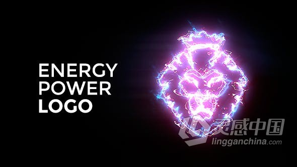 SABER插件制作能量闪电霓虹灯光线动画LOGO片头 AE模板 AE工程文件 Energy Power Logo  灵感中国网 www.lingganchina.com