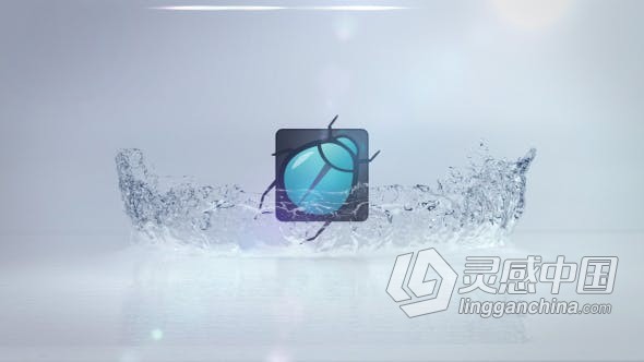 水滴飞溅水花冠液体特效LOGO视频片头动画 AE模板 AE工程文件 Splashing Ground Logo Reveal II  灵感中国网 www.lingganchina.com