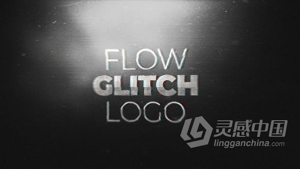 抽象毛刺粒子科技公司标志动画视频片头 AE模板 AE工程文件 Flow Glitch Logo  灵感中国网 www.lingganchina.com