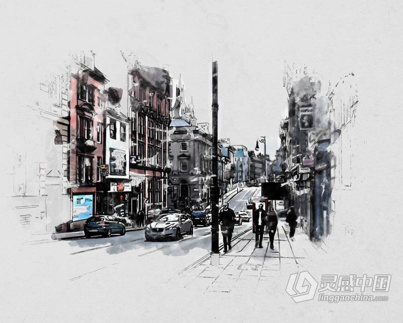 真正水彩绘画Photoshop动作 Real Watercolor - Photoshop Action 附视频教程  灵感中国网 www.lingganchina.com