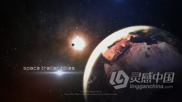 太阳系太空行星场景爆炸特效预告片视频动画 AE模板 AE工程文件 Space Trailer Titles  灵感中国网 www.lingganchina.com