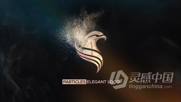 标志粒子沙化特效动画效果 AE模板 AE工程文件 Particles Elegant Logo  灵感中国网 www.lingganchina.com