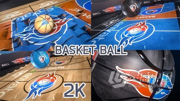 Element 3D插件制作三维篮球竞技场场景动画视频片头 AE模板 AE工程文件 Basketball Opener  灵感中国网 www.lingganchina.com