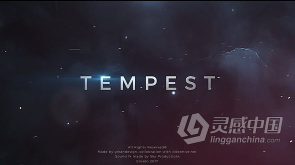 暴风雨黑色云层金属粒子标题预告片视频开场 AE模板 AE工程文件 Tempest | Trailer Titles  灵感中国网 www.lingganchina.com