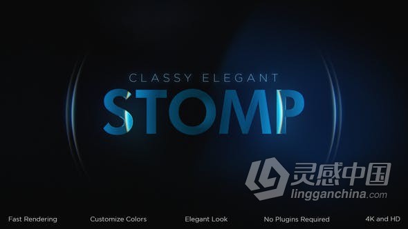 光效节奏感文字动画视频片头 AE模板 AE工程文件 Classy Elegant Stomp Intro  灵感中国网 www.lingganchina.com