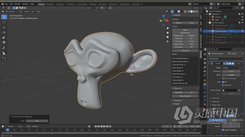 Blender 3D打印技术核心原则训练视频教程  灵感中国网 www.lingganchina.com