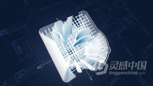 3D网格蓝图施工建筑公司标志效果动画视频 AE模板 AE工程文件 Blueprint 3D Construction Logo  灵感中国网 www.lingganchina.com