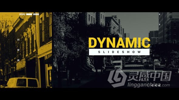 动态幻灯片动感图文动画视频 AE模板 AE工程文件 Dynamic Slideshow  灵感中国网 www.lingganchina.com