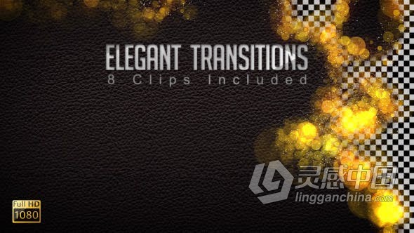 8种优雅散景光斑粒子动画视频转场过渡效果 Elegant Transitions  灵感中国网 www.lingganchina.com