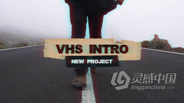 复古故障快速动态介绍视频片头效果制作 AE模板 AE工程文件 VHS Intro  灵感中国网 www.lingganchina.com