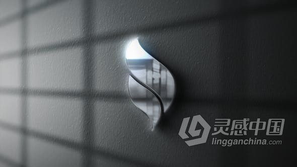 墙上体积影子3D金属玻璃光面LOGO视频动画片头 AE模板 AE工程文件 Volumetric Wall Shadow Logo  灵感中国网 www.lingganchina.com