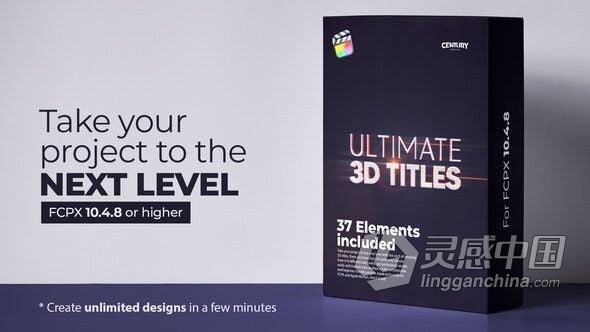 37种三维文字标题动画字幕效果制作FCPX插件 Ultimate 3D Titles for FCPX  灵感中国网 www.lingganchina.com