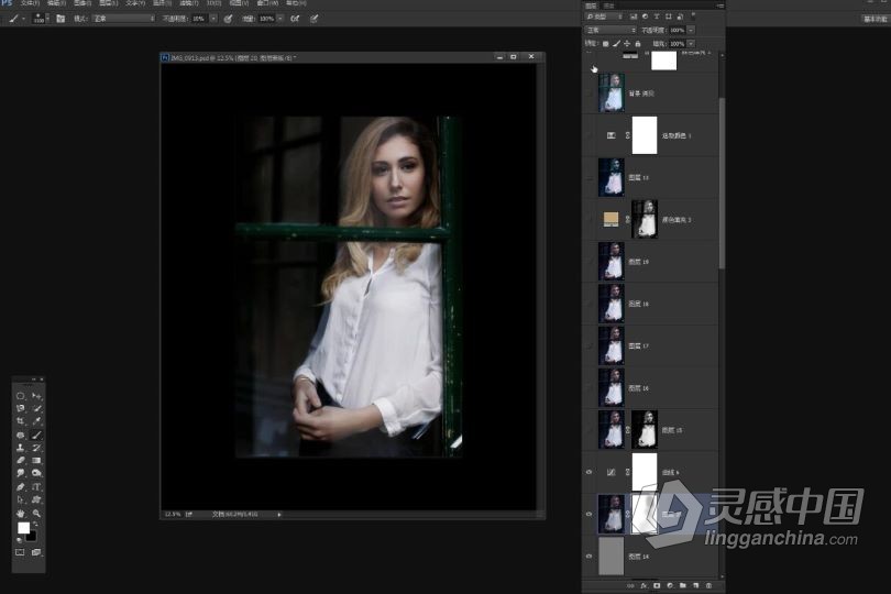 PS教程 PS摄影后期商业人像精修12天培训计划第三期网络班中文教程 附源文件  灵感中国网 www.lingganchina.com