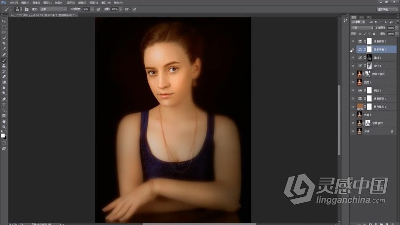 PS教程 时尚唯美人像摄影后期PS精修调色24实例操作中文视频教程  灵感中国网 www.lingganchina.com