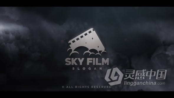 黑暗云层烟雾特效金属LOGO标题效果视频片头 AE模板 AE工程文件 Cinematic Logo Reveal  灵感中国网 www.lingganchina.com