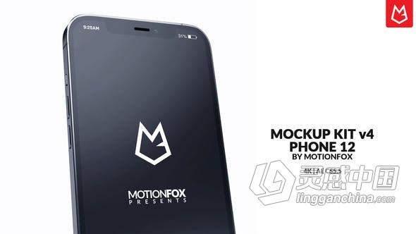 Phone 12 Pro苹果手机宣传APP动画片头15种场景 AE模板 AE工程文件 App Promo Mockup Kit v4  灵感中国网 www.lingganchina.com