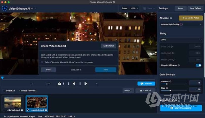 Topaz Video Enhance AI for Mac(视频无损放大软件)v2.1.1无限试用版-支持m1  灵感中国网 www.lingganchina.com