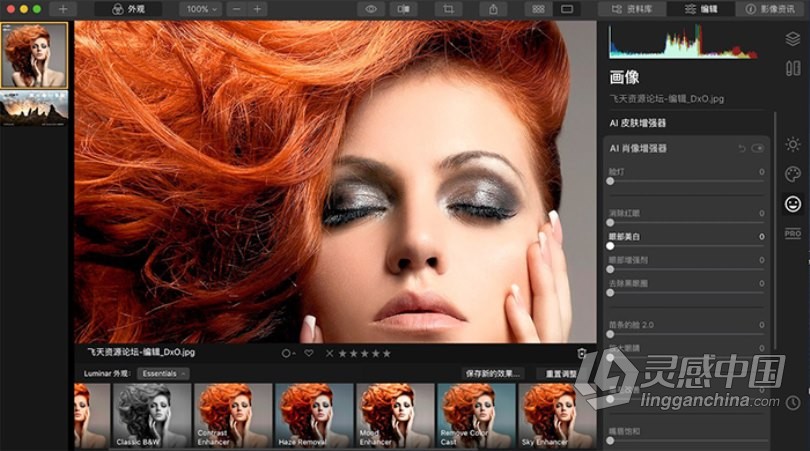 Luminar 4.3.3 for mac中文版|AI人工智能修图插件Luminar 4.3.3.8840 支持ps2021  灵感中国网 www.lingganchina.com