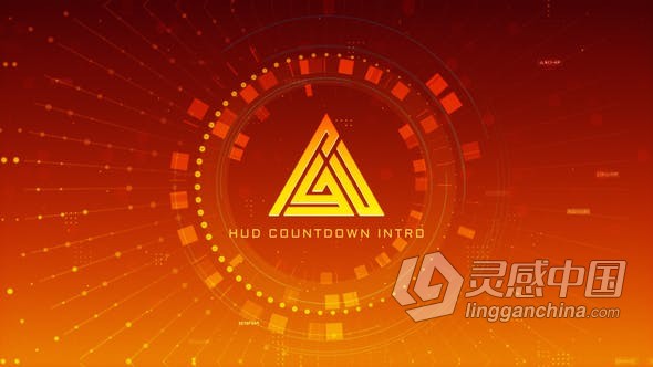 HUD动画场景10秒倒计时开场视频片头效果制作 AE模板 AE工程文件 HUD Countdown Intro  灵感中国网 www.lingganchina.com