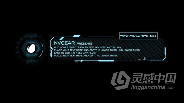 AE模板 抽象高科技HUD图形动画视频字幕条设计 AE工程 AE文件  灵感中国网 www.lingganchina.com