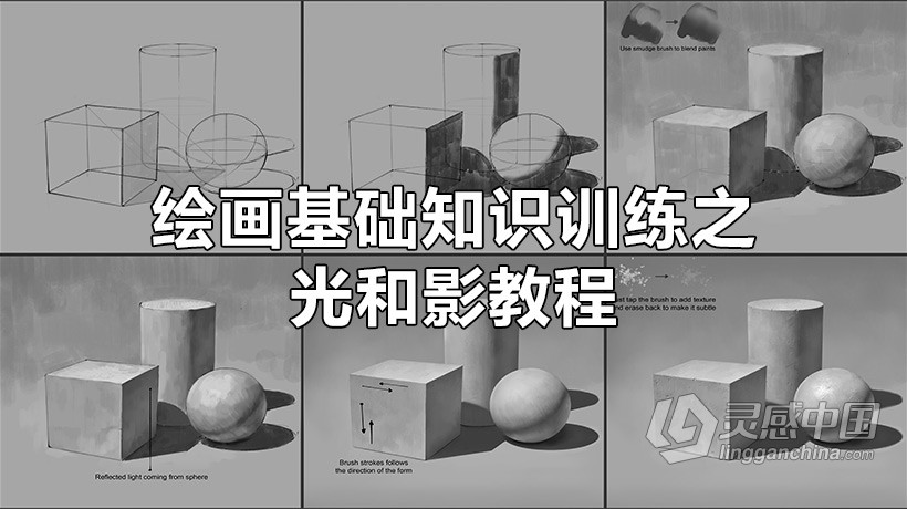 绘画教程 绘画基础知识训练之光和影视频教程  灵感中国网 www.lingganchina.com