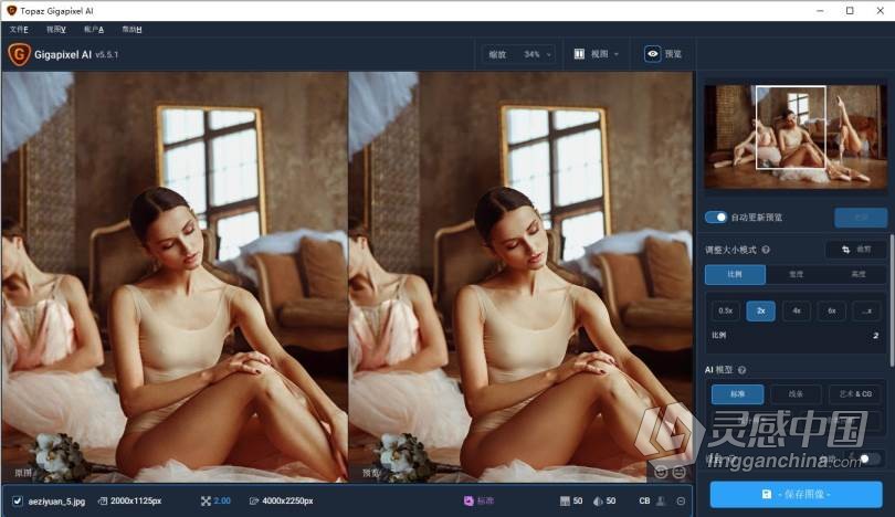 Topaz Gigapixel AI 5.5.1汉化版|AI人工智能无损放大插件Topaz Gigapixel AI中文版  灵感中国网 www.lingganchina.com