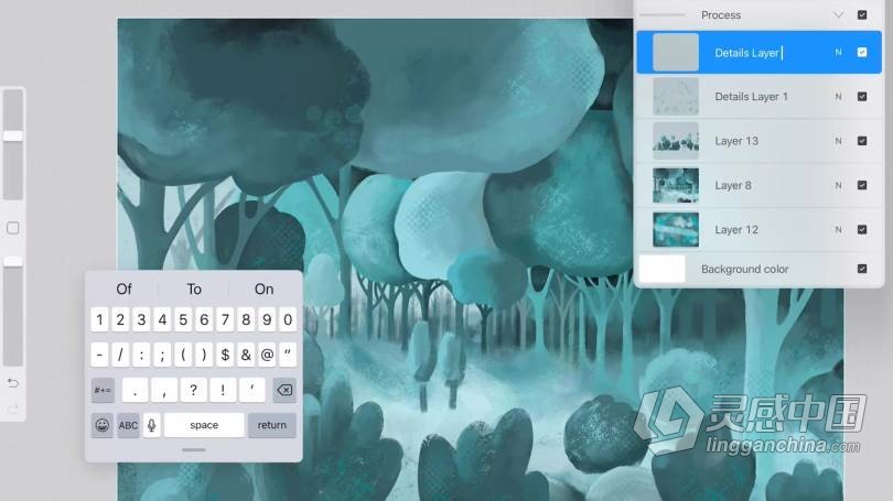 绘画教程 iPad中创作抽象风格数字绘画过程视频教程  灵感中国网 www.lingganchina.com
