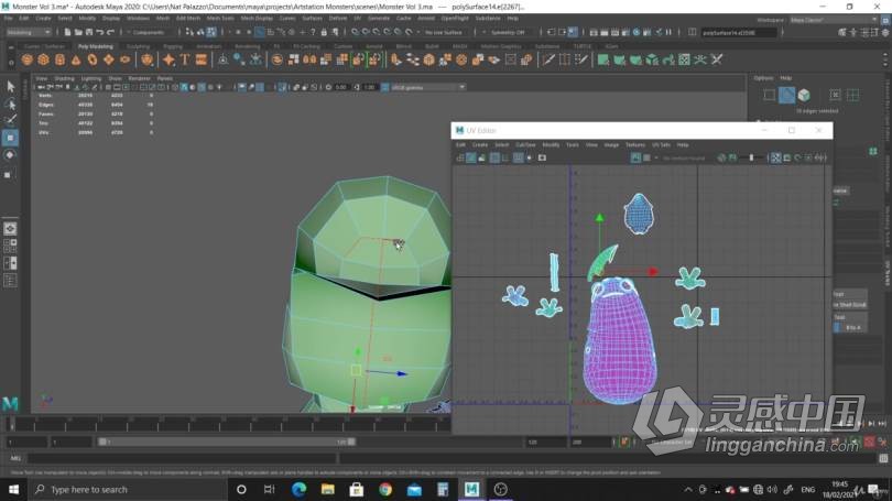 Maya教程 Maya与PS可爱怪物实例制作训练视频教程  灵感中国网 www.lingganchina.com