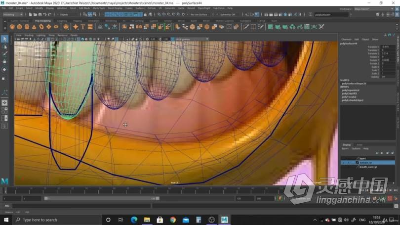 Maya教程 Maya创建卡通风格怪物角色完整制作工作流视频教程  灵感中国网 www.lingganchina.com