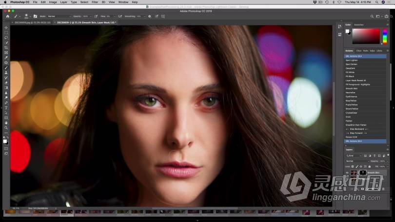 PS教程 PS和LR人像皮肤图像后期修饰调色技术视频教程  灵感中国网 www.lingganchina.com