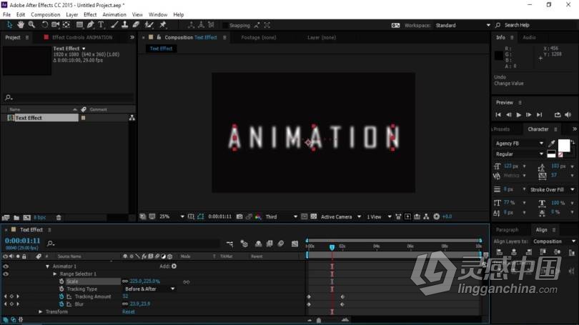 AE教程 AE创建文本动画效果完整技能培训视频教程  灵感中国网 www.lingganchina.com