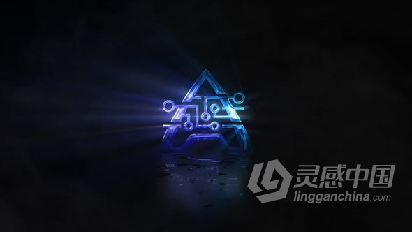 AE模板 耶稣光LOGO发光扫光烟雾特效动画视频 AE工程 AE文件  灵感中国网 www.lingganchina.com