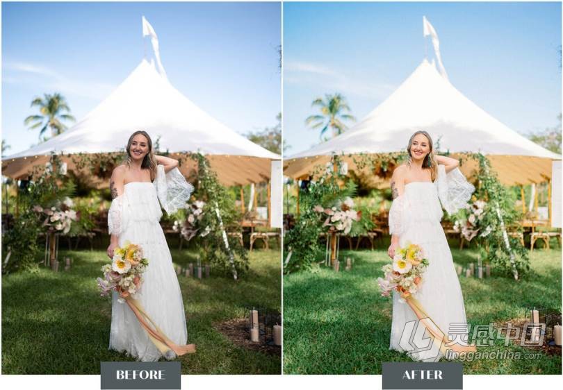 LR预设 科迪和奥斯汀婚礼人像清新通透胶片风格LR预设 Goodlight Presets pack3 Color  灵感中国网 www.lingganchina.com